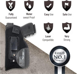 IWB Gun Holster by PH - Concealed Carry - Soft - Fits Full Size Firearms with Laser S&W M&P Shield 9mm / .40-1911 Models - Taurus PT111 G2 - Sig Sauer - Glock 19 17 27 43 - Beretta - Walther