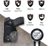 IWB Gun Holster by PH - Concealed Carry - Soft Material- Fits M&P Shield 9mm.40.45 Auto/Glock 26 27 29 30 33 42 43 / Ruger LC9, LC380 - Taurus Slim, PT111 - Springfield XDs Series with Laser