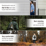 IWB Gun Holster by PH - Concealed Carry - Soft Material- Fits M&P Shield 9mm.40.45 Auto/Glock 26 27 29 30 33 42 43 / Ruger LC9, LC380 - Taurus Slim, PT111 - Springfield XDs Series with Laser