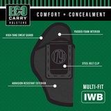 1791 - EcoCarry Smith and Wesson Bodyguard 2.0 Pocket Holster. IWB Conceal Size Auto