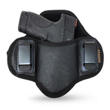 Tactical Pancake Gun Holster by Houston | ECO Leather Concealed Carry Soft Material | Suede Interior for Protection | IWB | Right Hand | Fits: Glock 26 27 33 30 | M&P Shield, XDs, Taurus PT111