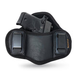 Tactical Pancake Gun Holster by Houston | ECO Leather Concealed Carry Soft Material | Suede Interior for Protection | IWB | Right Hand | Fits: Glock 42 43 | Kahr 9mm .40 .45 | Bersa .380 | Ruger LC9