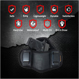 Tactical Pancake Gun Holster by Houston | ECO Leather Concealed Carry Soft Material | Suede Interior for Protection | IWB | Right Hand | Fits: Glock 42 43 | Kahr 9mm .40 .45 | Bersa .380 | Ruger LC9