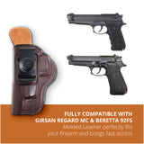 Leather Inside The Waistband Holster For Beretta 92FS Pistol