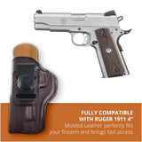 Leather Inside The Waistband Holster For 1911 4" Pistol