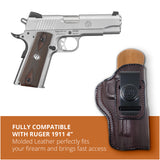 Leather Inside The Waistband Holster For 1911 4" Pistol