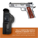 Leather Inside The Waistband Holster For 1911 5" Pistol