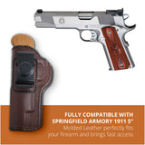 Leather Inside The Waistband Holster For 1911 5" Pistol