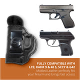 Leather Inside The Waistband Holster For Glock G42 Pistol
