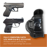 Leather Inside The Waistband Holster For Glock G42 Pistol