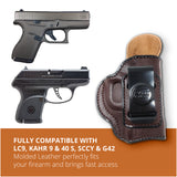 Leather Inside The Waistband Holster For Glock G42 Pistol