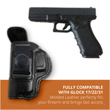Leather Inside The Waistband Holster For Glock 17/22/31 Pistol