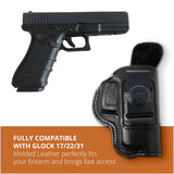 Leather Inside The Waistband Holster For Glock 17/22/31 Pistol
