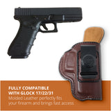 Leather Inside The Waistband Holster For Glock 17/22/31 Pistol