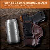 Leather Inside The Waistband Holster For Glock 36 / 30s Pistol
