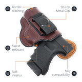 Leather Inside The Waistband Holster For Glock 36 / 30s Pistol