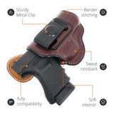 Leather Inside The Waistband Holster For Glock 36 / 30s Pistol