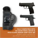 Leather Inside The Waistband Holster For Sig Sauer P365XL MACRO Pistol