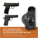 Leather Inside The Waistband Holster For Sig Sauer P365XL MACRO Pistol