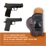 Leather Inside The Waistband Holster For Sig Sauer P365XL MACRO Pistol