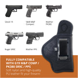 Premium Iwb Black Nylon PU Leather Holster - G19 M&P PK380 SR9C PPS Gun Holster