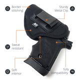 Premium Iwb Black Nylon PU Leather Holster - Small 380S w Laser P938 PPK Gun Holster