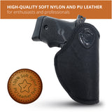 Premium Iwb Black Nylon PU Leather Holster - Small 380S w Laser P938 PPK Gun Holster