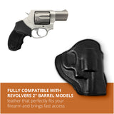 Leather OWB Paddle Holster For 5/6 Shot Revolvers 2" Barrel