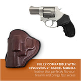 Leather OWB Paddle Holster For 5/6 Shot Revolvers 2" Barrel