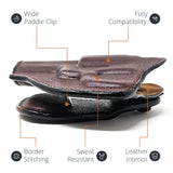 Leather OWB Paddle Holster For 5/6 Shot Revolvers 2" Barrel