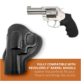 Leather OWB Paddle Holster For 5/6 Shot Revolvers 3" Barrel