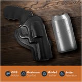 Leather OWB Paddle Holster For 5/6 Shot Revolvers 3" Barrel