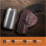 Leather OWB Paddle Holster For 5/6 Shot Revolvers 3" Barrel