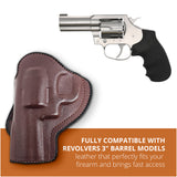 Leather OWB Paddle Holster For 5/6 Shot Revolvers 3" Barrel