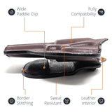 Leather OWB Paddle Holster For 5/6 Shot Revolvers 3" Barrel