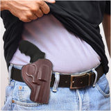 Leather OWB Paddle Holster For 5/6 Shot Revolvers 3" Barrel