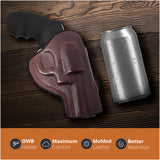 Leather OWB Paddle Holster For 5/6 Shot Revolvers 3" Barrel