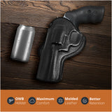 Leather OWB Paddle Holster For 5/6 Shot Revolvers 4" Barrel