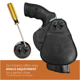 Leather OWB Paddle Holster For 5/6 Shot Revolvers 4" Barrel