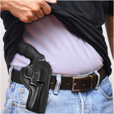 Leather OWB Paddle Holster For 5/6 Shot Revolvers 4" Barrel