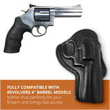 Leather OWB Paddle Holster For 5/6 Shot Revolvers 4" Barrel