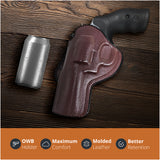 Leather OWB Paddle Holster For 5/6 Shot Revolvers 4" Barrel