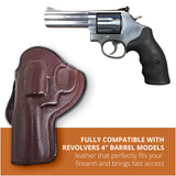Leather OWB Paddle Holster For 5/6 Shot Revolvers 4" Barrel