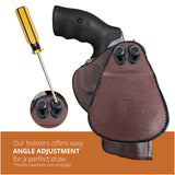 Leather OWB Paddle Holster For 5/6 Shot Revolvers 4" Barrel