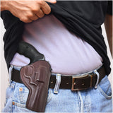 Leather OWB Paddle Holster For 5/6 Shot Revolvers 4" Barrel
