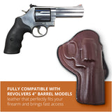 Leather OWB Paddle Holster For 5/6 Shot Revolvers 4" Barrel