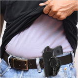 Leather OWB Paddle Holster For Small 380's Pistol, Ruger LCP