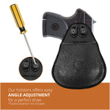 Leather OWB Paddle Holster For Small 380's Pistol, Ruger LCP