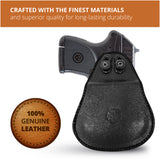 Leather OWB Paddle Holster For Small 380's Pistol, Ruger LCP