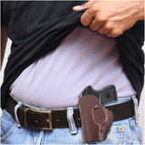 Leather OWB Paddle Holster For Small 380's Pistol, Ruger LCP